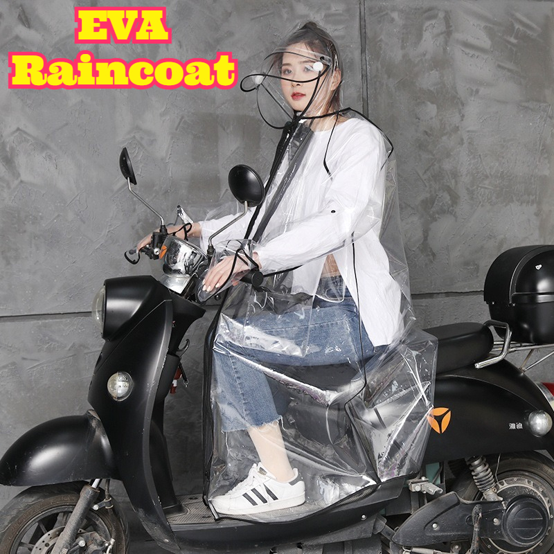 Cycling Commute In Rain - เสื้อกันฝน EVA แบบใส มีฮู้ด สำหรับทุกเพศ กันน้ำ
