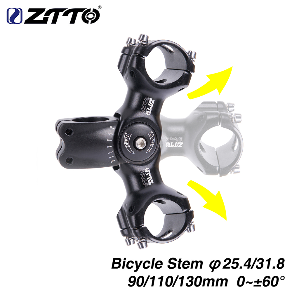 Cycling In City - Ztto ก้านจักรยานแบบปรับได้31.8มม. 25.4มม. 60ไรเซอร์90 110 130มม.