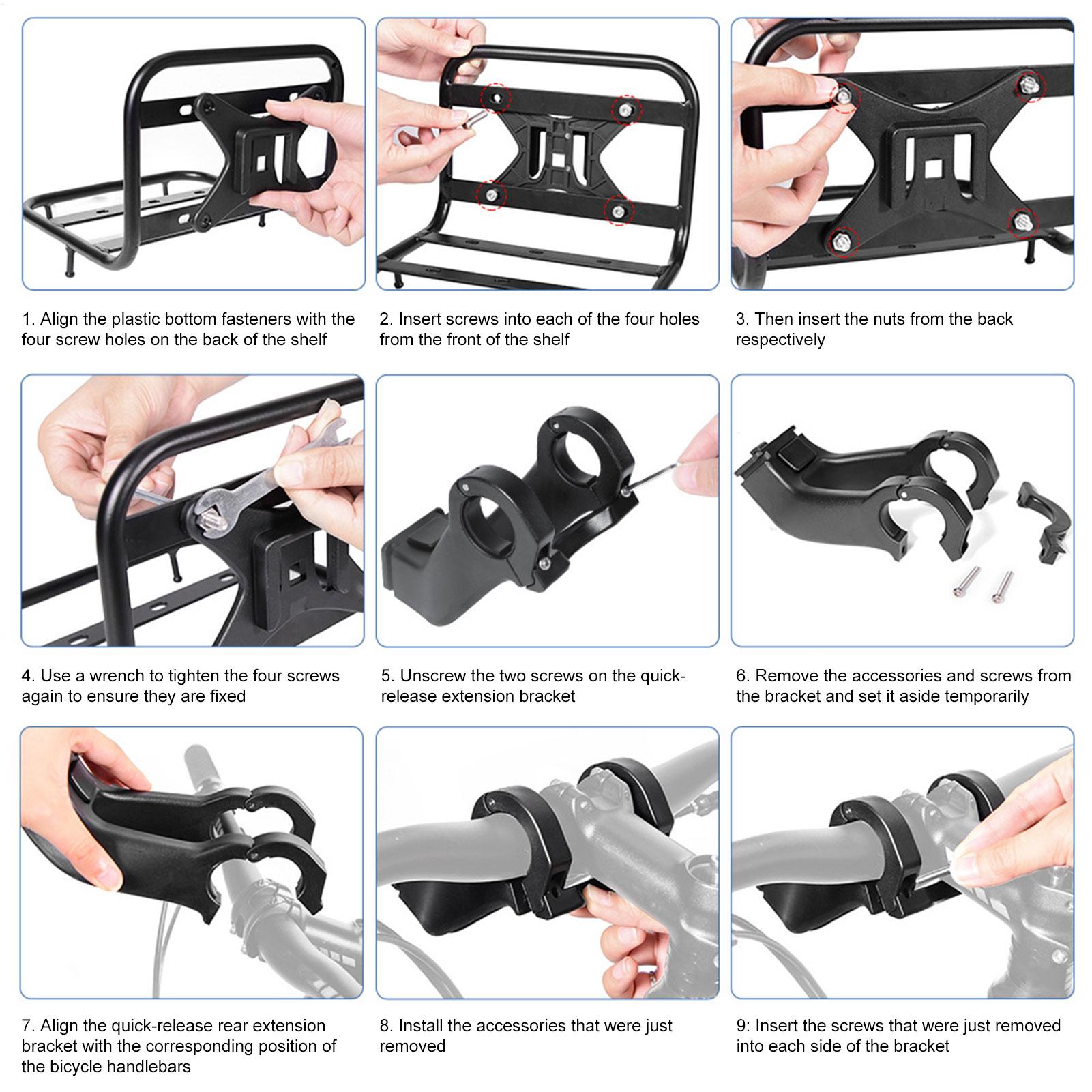 Cargo Rack Aluminum - แร็คจักรยานด้านหน้าแบบปลดเร็ว ที่วางสัมภาระสำหรับเด็ก ผู้ใหญ่ ผู้หญิง ผู้ชาย สำหรับจักรยานเสือภูเขา