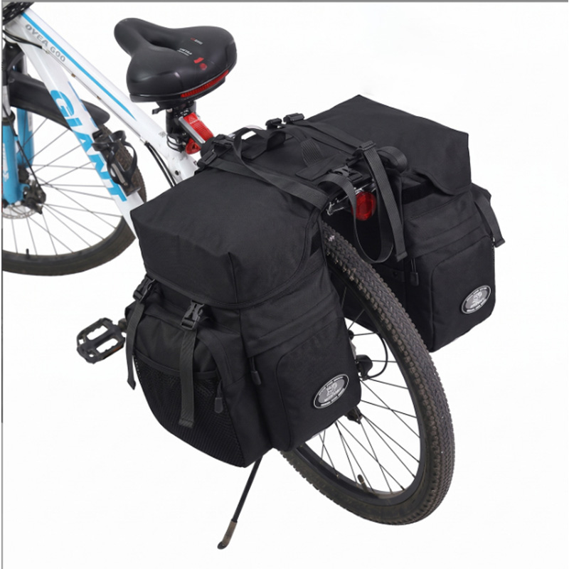 Panniers Waterproof Rear - กระเป๋าติดจักรยาน 2-in-1 ขนาด 50 ลิตร, กระเป๋าเก็บของด้านหลังแบบกันน้ำสองด้าน,
