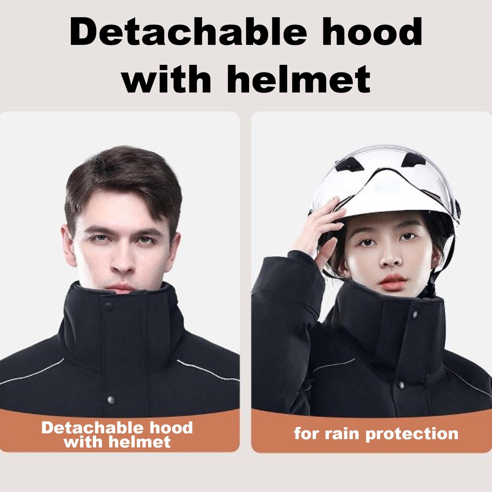 Cycling Commute Jacket - เสื้อแจ็คเก็ตมอเตอร์ไซค์สำหรับฤดูหนาว 4 กระเป๋า เสื้อผ้ากันหนาวพร้อมแถบสะท้อนแสง เสื้อโค้ทสำหรับขับขี่รถสโนว์โมบิลสำหรับผู้หญิงและผู้ชาย ใส่ได้ทุกวันในฤดูหนาว