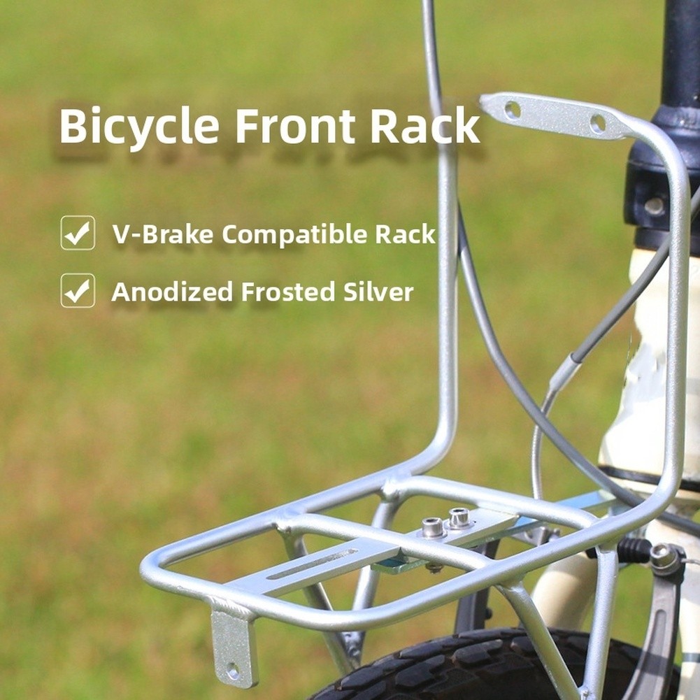 Cargo Rack Aluminum - ตะแกรงตะกร้าหน้าอะลูมิเนียมอัลลอยด์ ขนาด 20 นิ้ว สำหรับจักรยานเสือภูเขาแบบพับได้ พร้อมเบรกวี