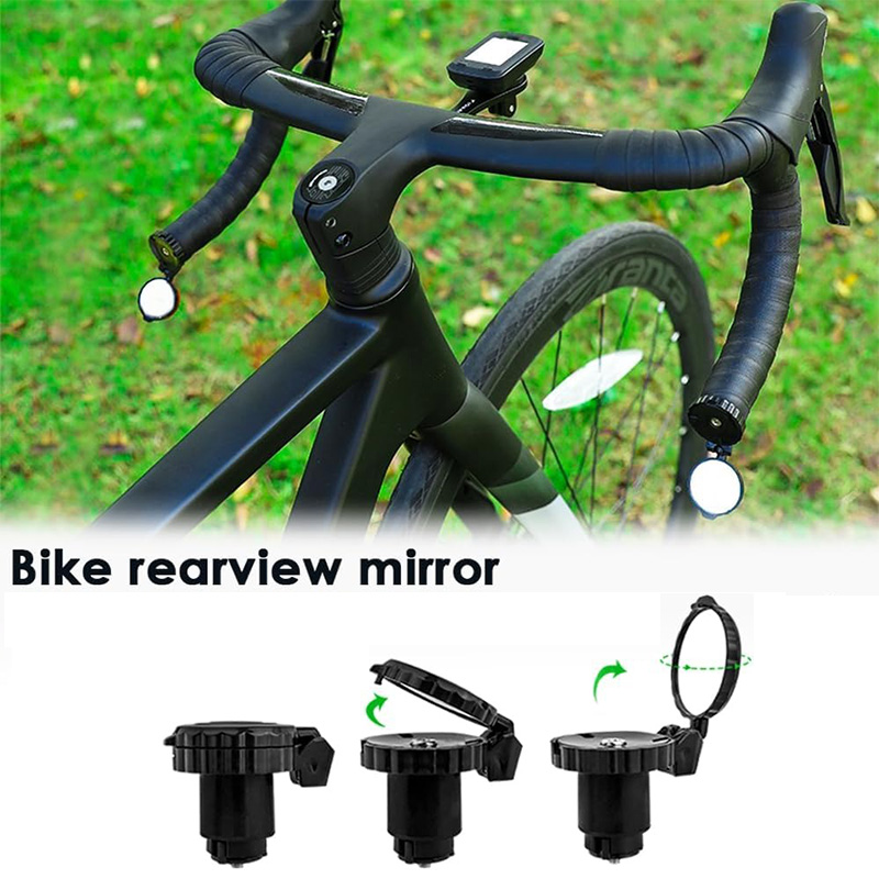 Mirror Handlebar Convex - กระจกมองหลังแบบนูนติดแฮนด์จักรยาน HD ปรับหมุนได้ สำหรับจักรยานเสือภูเขาและจักรยานถนน