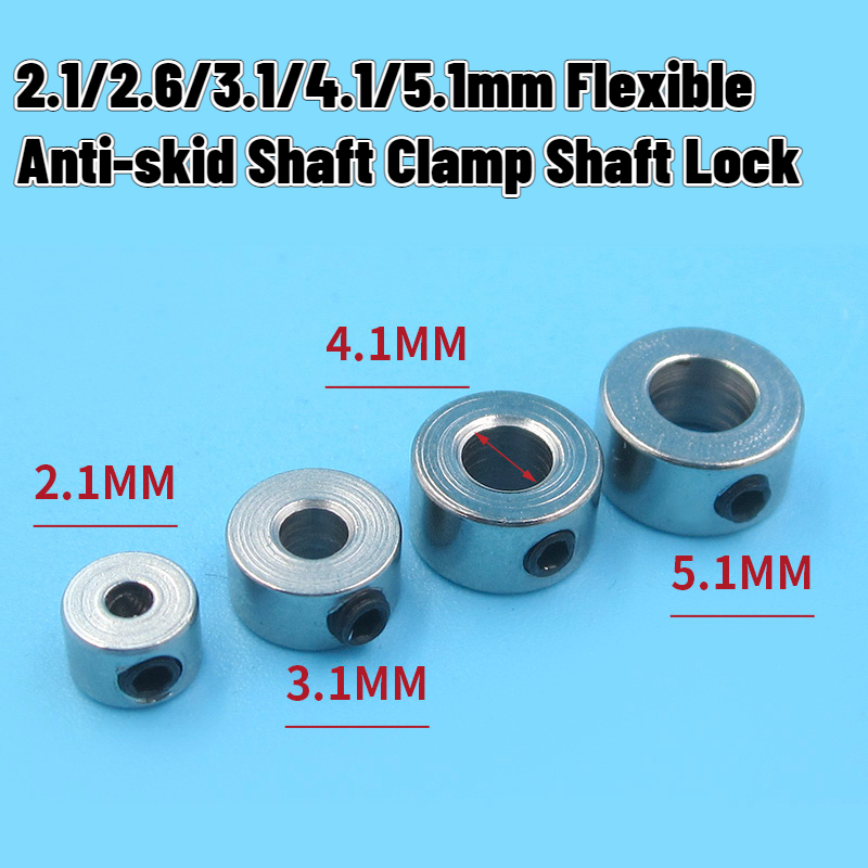 Cable Lock Flexible - 5ชิ้นตัวล็อคสายเคเบิลแบบยืดหยุ่น2.1มม./2.6มม./3.1มม./4.1มม./5.1มม. แคลมป์ก้านดัดเพลาป้องกันการลื่นไถลสำหรับเรือ RC