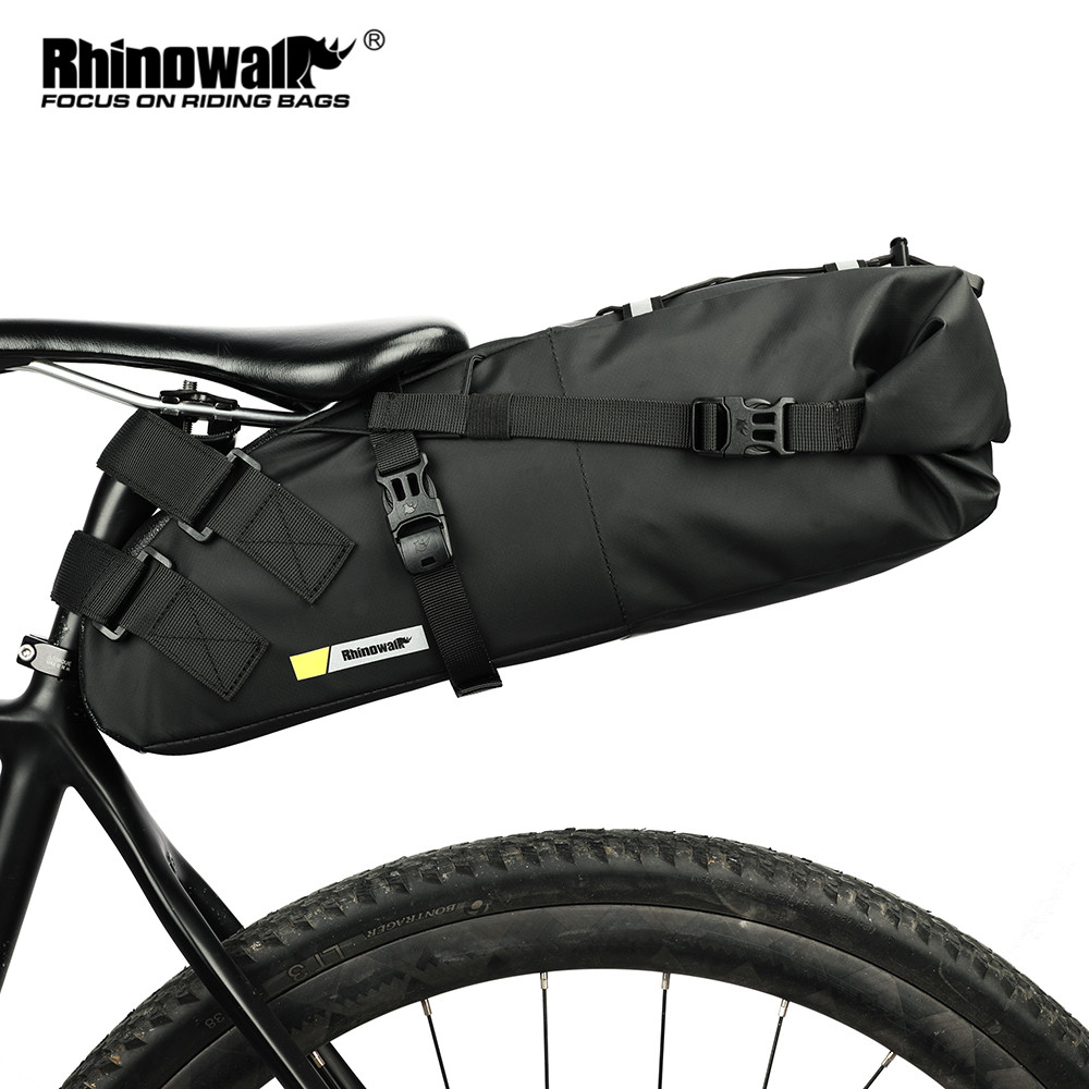 Panniers Waterproof Rear - Rhinowalk จักรยานอานกระเป๋ากันน้ำ10L 13L จักรยานสะท้อนแสงความจุขนาดใหญ่พับด้านหลังถุงจักรยาน MTB Trunk
