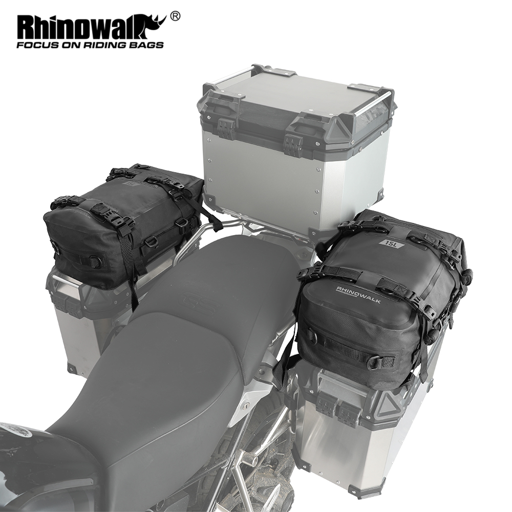 Panniers Waterproof Rear - Rhinowalk กระเป๋าติดท้ายรถจักรยานยนต์, กระเป๋า8L-30L กันน้ำสำหรับ BMW ผจญภัยมอเตอร์ด้านข้างเบาะนั่งด้านหลัง