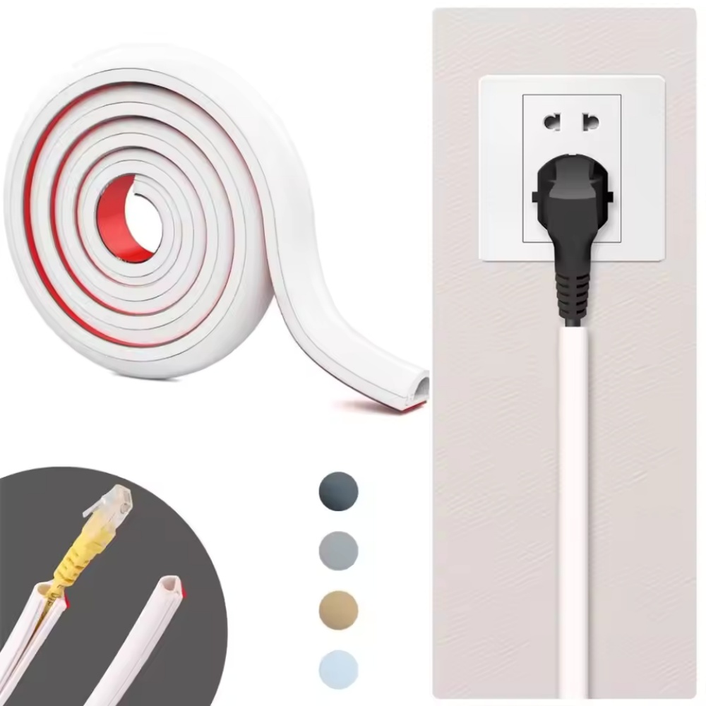 Cable Lock Flexible - ที่เก็บสายไฟติดผนังแบบมืออาชีพ 1 ชิ้น 1 เมตร/39.37 นิ้ว