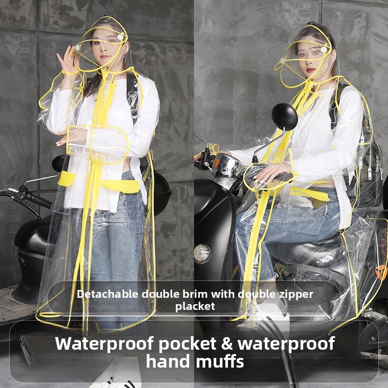 เสื้อกันฝน EVA แบบใส มีฮู้ด สำ - Cycling Commute In Rain บทวิจารณ์และราคา