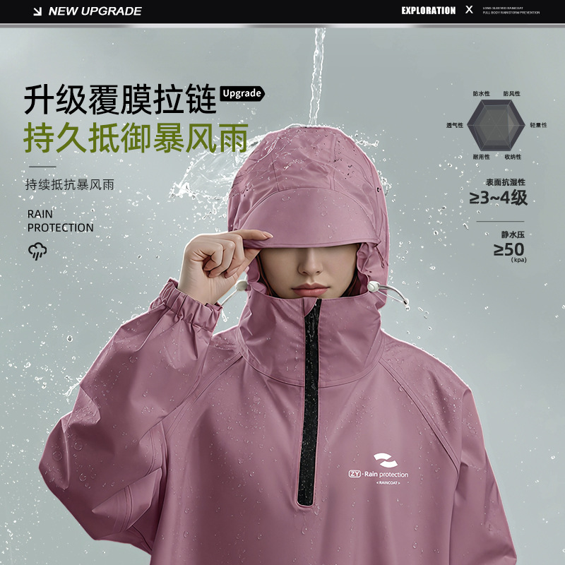 เสื้อกันฝนแบบมีฮู้ด แขนยาว สำห - Cycling Commute In Rain บทวิจารณ์และราคา