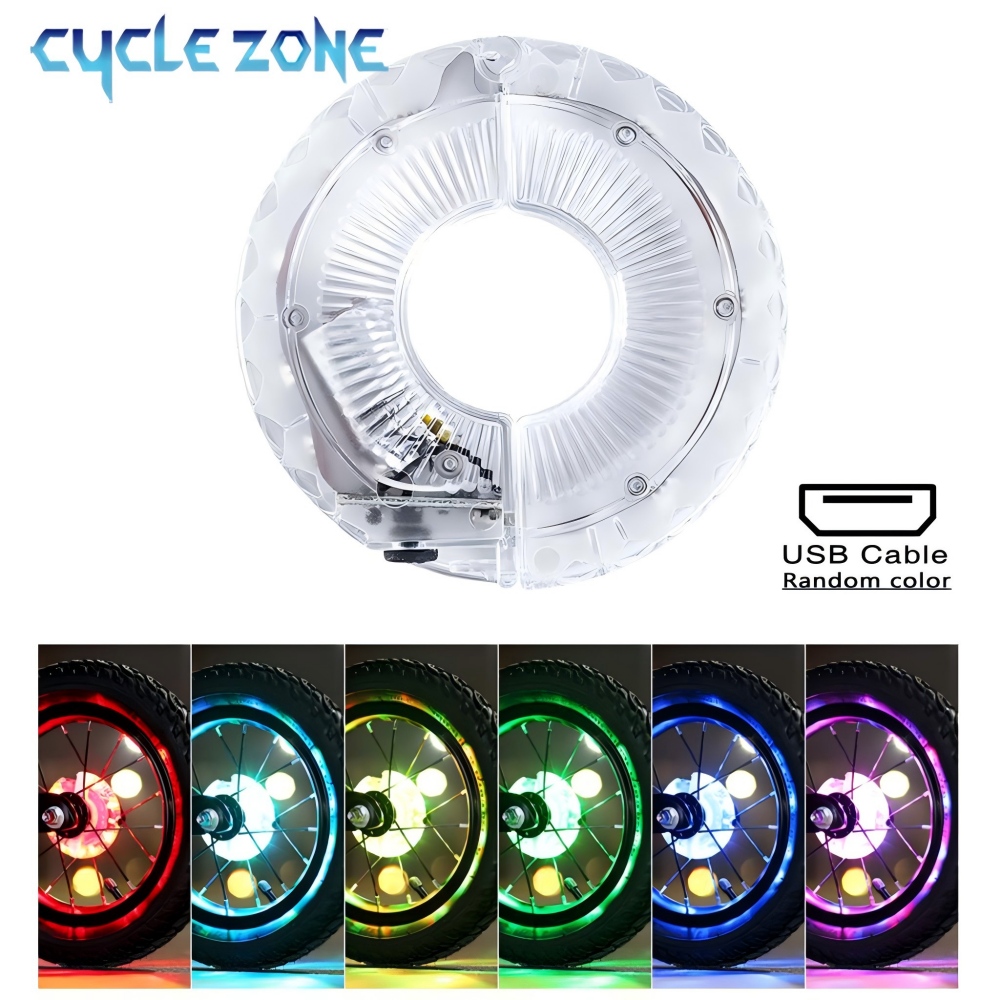 ไฟล้อจักรยานหลากสี ไฟติดล้อหน้ - Bike Light Front Rear บทวิจารณ์และราคา