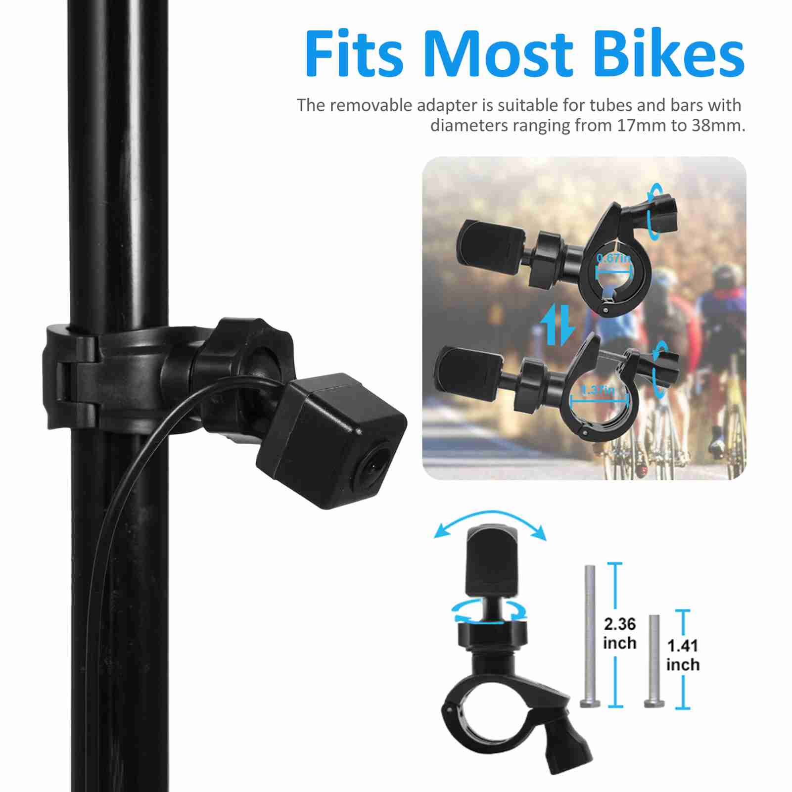 กล้องด้านหลังจักรยาน 1080P 4.3 - Cycling Zones บทวิจารณ์และราคา