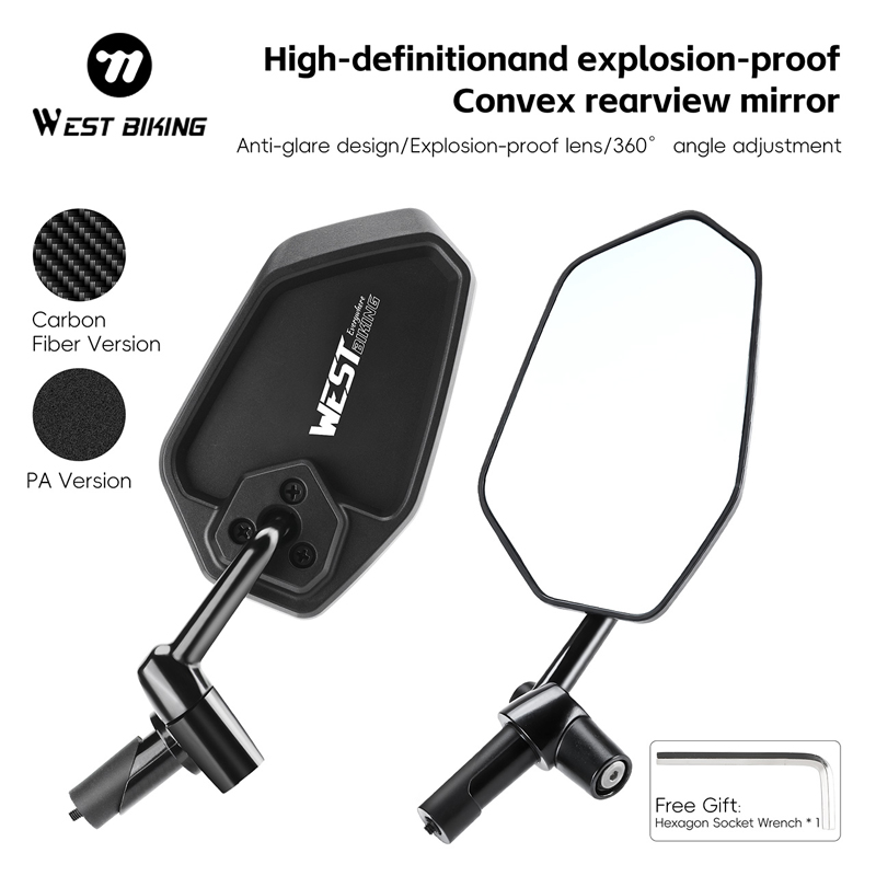 WEST BIKING HD กระจกมองหลังแบบ - Mirror Handlebar Convex บทวิจารณ์และราคา