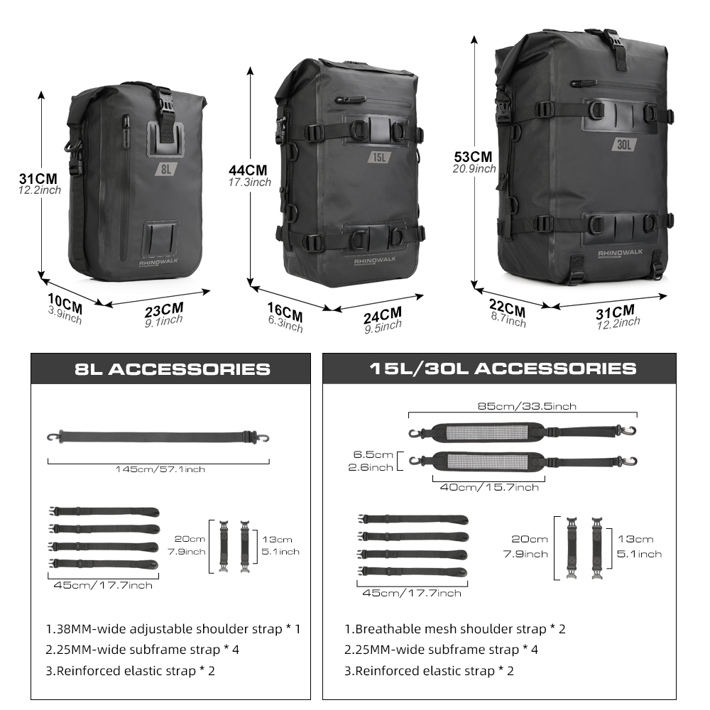 Rhinowalk กระเป๋าติดท้ายรถจักร - Panniers Waterproof Rear บทวิจารณ์และราคา