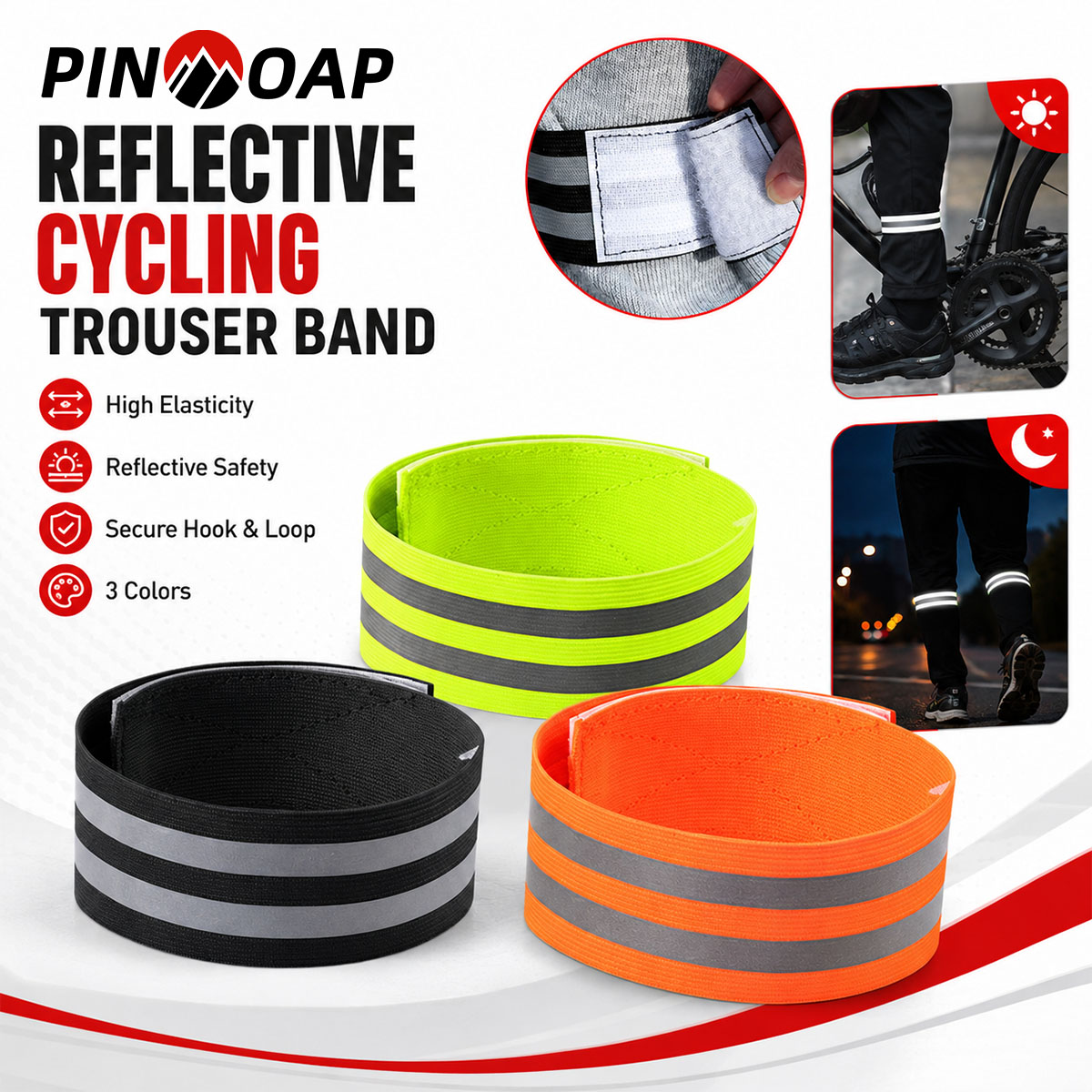 PINMOAP 1/2 ชิ้น สายรัดขาจักรย - Cycling Commute Gear บทวิจารณ์และราคา